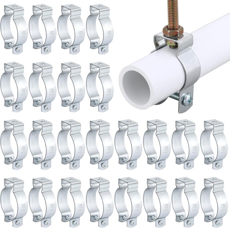 Yaocom 25 Pcs Zinc Plated Steel EMT Conduit Hanger with Bolt Ideal for Rigid and EMT Conduit Mounting to Surfaces, Insulated Supports or Threaded Rods, Furnished with Nut and Bolt (2 Inch) - Image 1